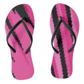roze en zwart abstract teenslippers (Voetbed)