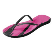 roze en zwart abstract teenslippers (Schuin)