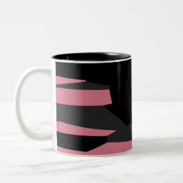 roze en zwart abstract tweekleurige koffiemok