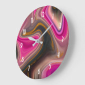 Roze en zwart, Abstracte met gouden rondjes Grote Klok (Hoek)