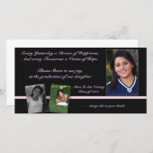 Roze en zwart Afstuderen uitgenodigd voor Maci (Voorkant / Achterkant)