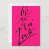 Roze en zwart Alles wat je nodig hebt is liefde Mo Kaart (Achterkant)