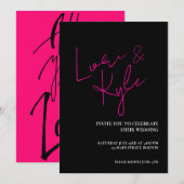 Roze en zwart Alles wat je nodig hebt is liefde Mo Kaart (Voorkant / Achterkant)