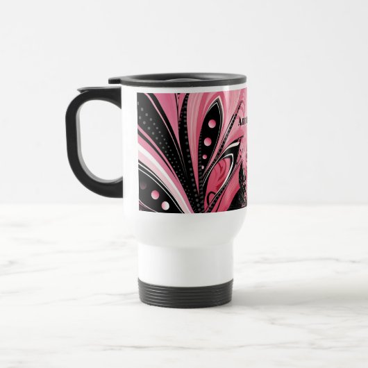 Roze en Zwart Art Deco Plume Mok (Links)