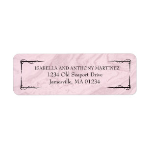 Roze en Zwart Art Deco Retouradres Label