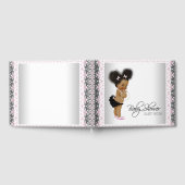 Roze en zwart Baby shower gastenboek Etnisch meisj (Volledig)