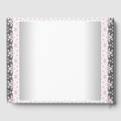 Roze en zwart Baby shower gastenboek Etnisch meisj (Achterkant)