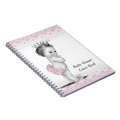 Roze en zwart Baby shower gastenboek Notitieboek (Rechterzijde)