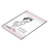 Roze en zwart Baby shower gastenboek Notitieboek (Linkerzijde)