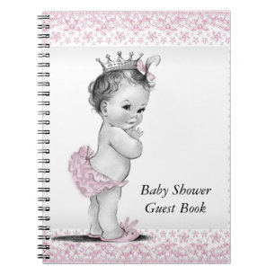 Roze en zwart Baby shower gastenboek Notitieboek