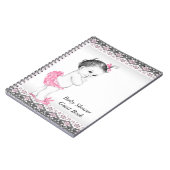 Roze en zwart Baby shower gastenboek Notitieboek (Linkerzijde)