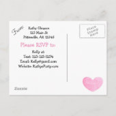 Roze en Zwart Baby shower Invitation Briefkaart (Achterkant)