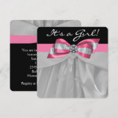 Roze en zwart Baby shower Kaart (Voorkant / Achterkant)