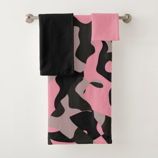 Roze en zwart bad handdoek (Insitu)