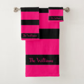 roze en zwart bad handdoek (Insitu)