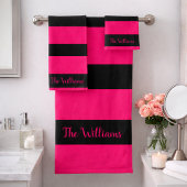 roze en zwart bad handdoek