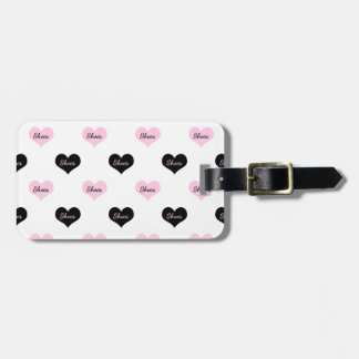 Roze en zwart Bagagelabel