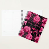 Roze en Zwart Barok Bloemenplanner Planner (Display)