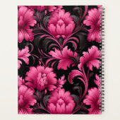 Roze en Zwart Barok Bloemenplanner Planner (Achterkant)