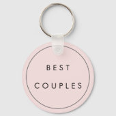 Roze en zwart beste koppels sleutelhanger (Achterkant)