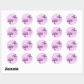 Roze en Zwart Bloeiende Monogram Sticker (Vel)