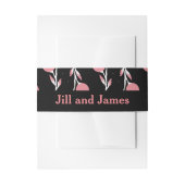 Roze en Zwart Bloemen Roos Vine Uitnodigingen Wikkel (Voorkant Voorbeeld)