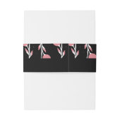 Roze en Zwart Bloemen Roos Vine Uitnodigingen Wikkel (Achterkant Voorbeeld)