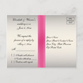 Roze en Zwart Bloemen RSVP Briefkaart (Achterkant)