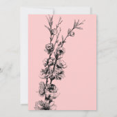 Roze en Zwart Bloemen Vrijgezellenfeest Kaart (Achterkant)