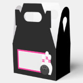 Roze en Zwart Bowling Favor Boxes Bedankdoosjes (Geopend)