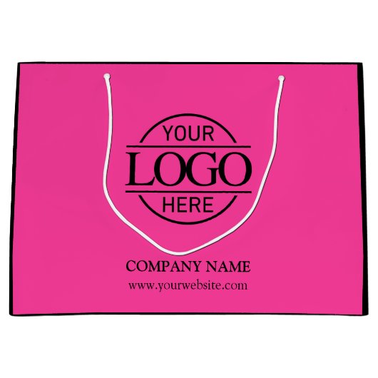 Roze en zwart Branded Business Logo Promotional Groot Cadeauzakje (Voorkant)