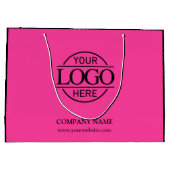 Roze en zwart Branded Business Logo Promotional Groot Cadeauzakje (Achterkant)