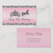 Roze en zwart bruiloft paard & koets visitekaartje (Voorkant / Achterkant)