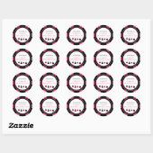 Roze en zwart casino Poker Chip Birthday Ronde Sticker (Vel)