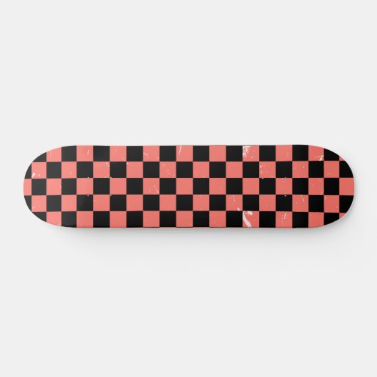 roze en zwart Checkerboard Patroon Persoonlijk Skateboard (Horizontaal)