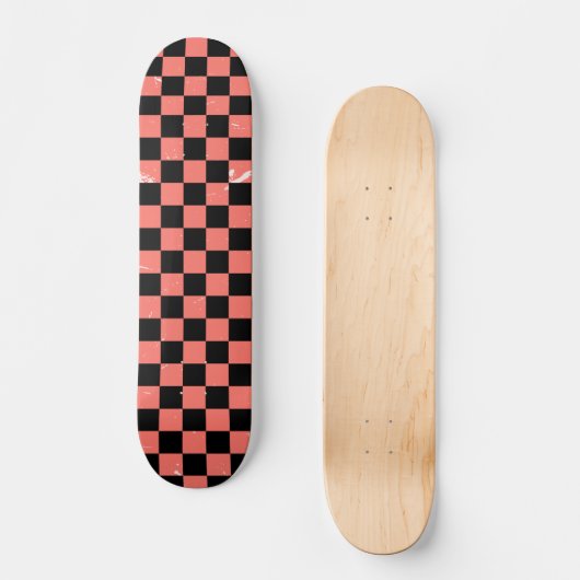 roze en zwart Checkerboard Patroon Persoonlijk Skateboard (Voorkant)
