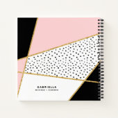 Roze en zwart Chic Abstract Patroon Gepersonalisee Notitieboek (Achterkant)