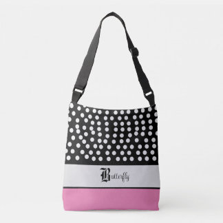 Roze en zwart crossbody tas