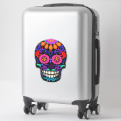 Roze en zwart | Dag van de dode suikerschedel Grot Sticker (Koffer)