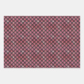 Roze en zwart Damask Patroon Inpakpapier Vel (Voorkant 3)