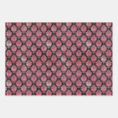 Roze en zwart Damask Patroon Inpakpapier Vel (Voorkant 2)