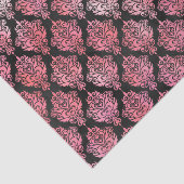 Roze en zwart Damask Patroon Tissuepapier (Detail)