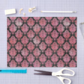 Roze en zwart Damask Patroon Tissuepapier (Craft)
