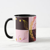 Roze en zwart dambord, Mystic Graphic Art Mok (Links)