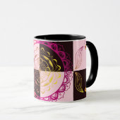 Roze en zwart dambord, Mystic Graphic Art Mok (Voorkant rechts)