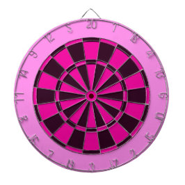 Roze en zwart dartbord