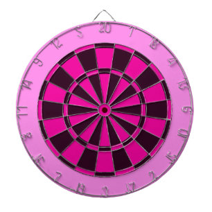 Roze en zwart dartbord