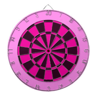 Roze en zwart dartbord
