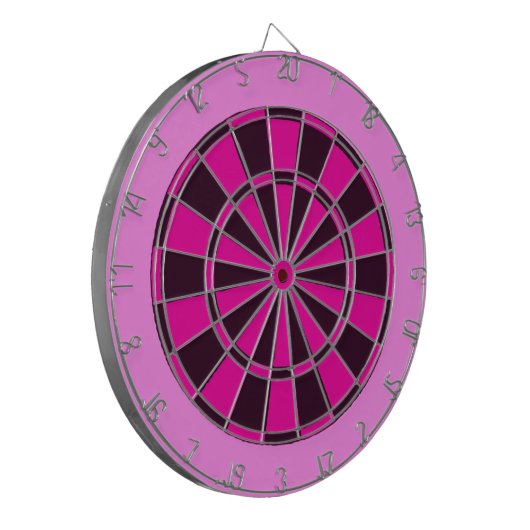 Roze en zwart dartbord (Voorkant Links)