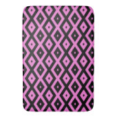 Roze en zwart diamantpatroon badmat (Voorkant Verticaal)
